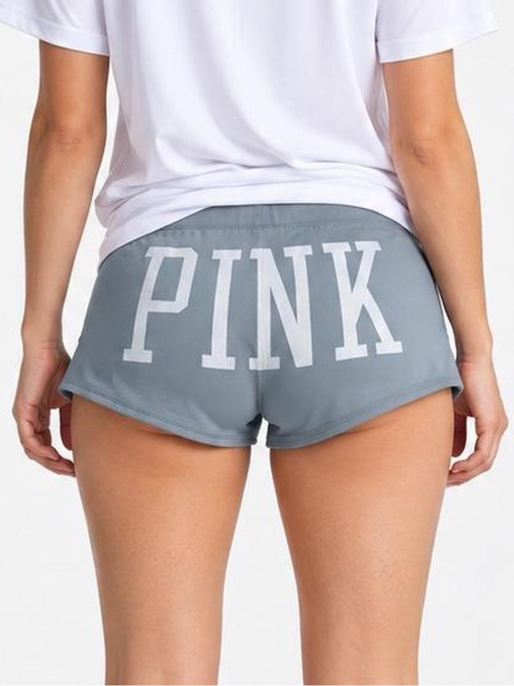Victoria’s Secret PINK Gray Logo Yoga Shorts Size XS - Picture 1 of 8